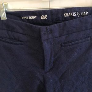Gap super skinny navy khakis size 2 textured